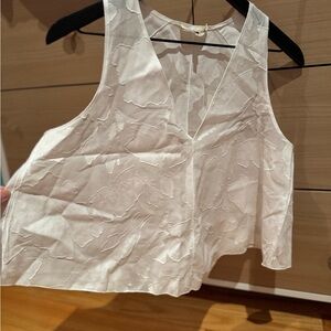 RAG& BONE Augusta Embroidered Floral Appliqué Crop Tank Top